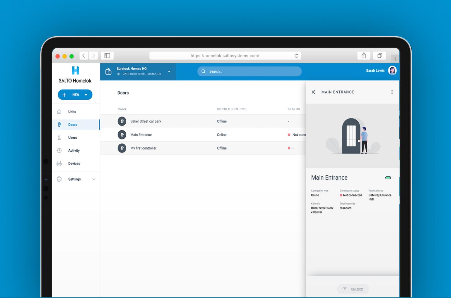 Homelok Web App screenshot